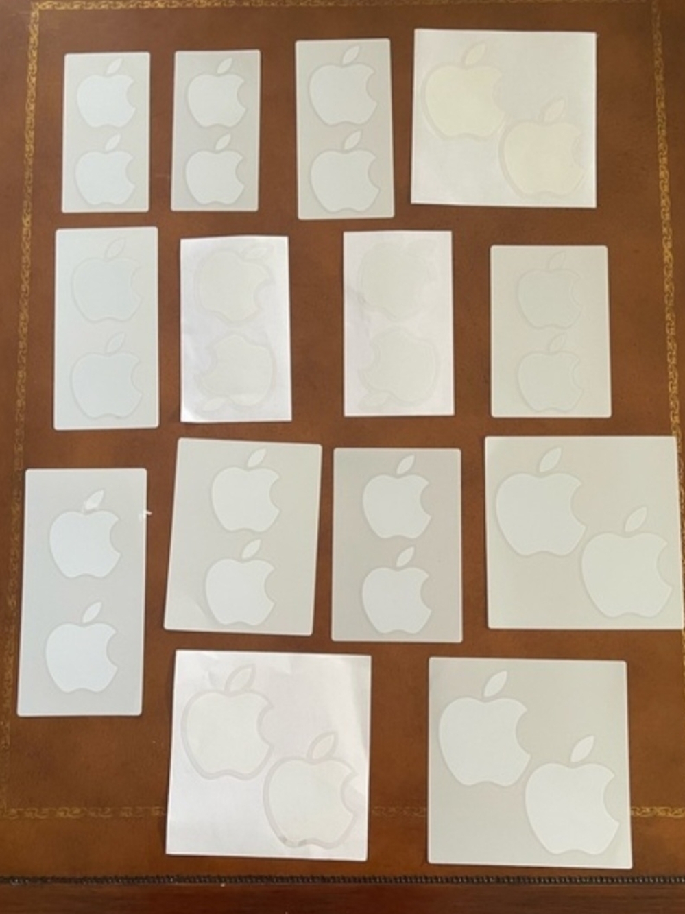 18 Apple Logo Sticker Sheet Bundle - White Apple Decals